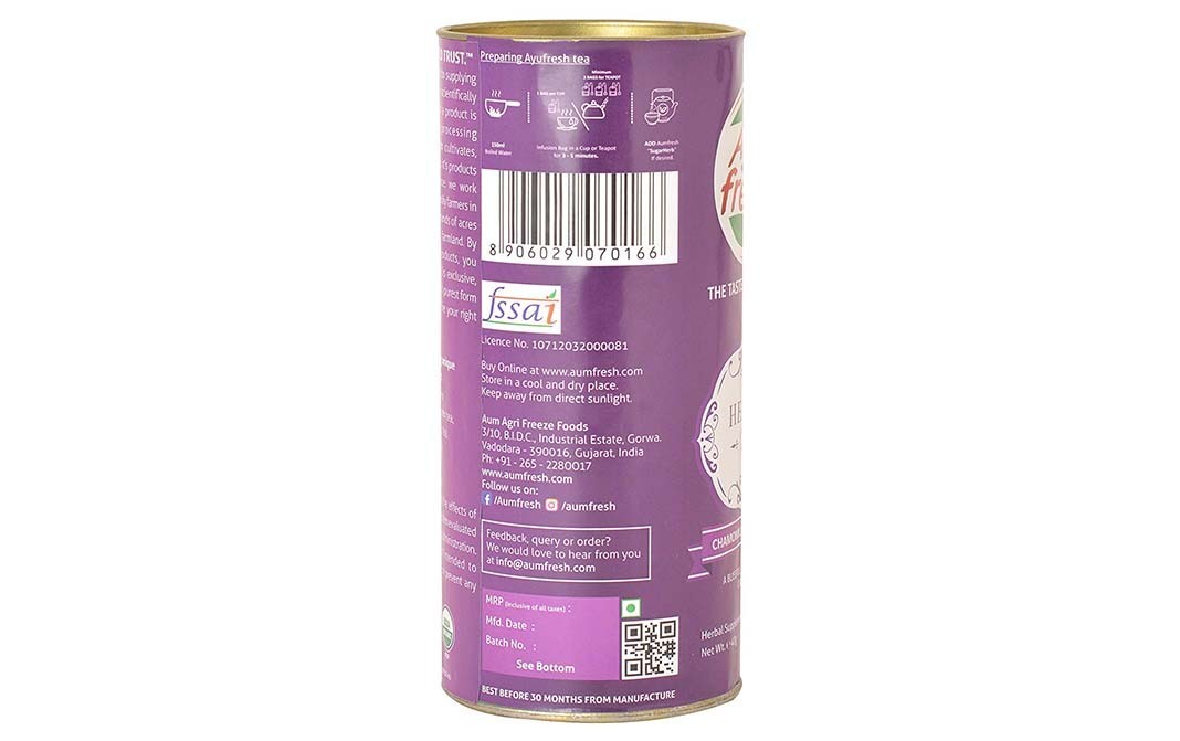 Ayu Fresh Herbal Tea Chamomile Lavender Tea   Container  50 grams